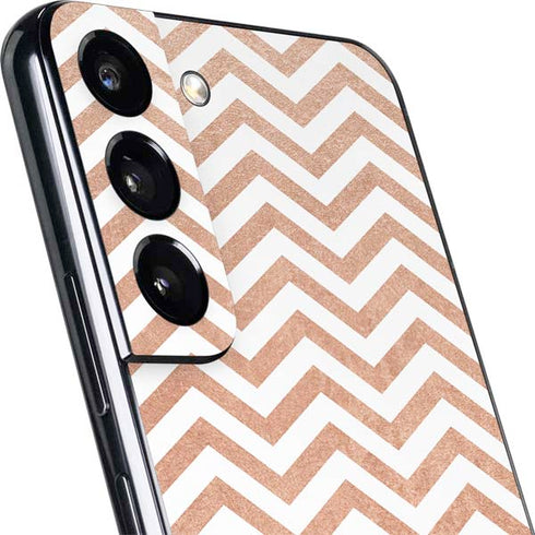 Rose Gold Chevron Galaxy S22 Skin