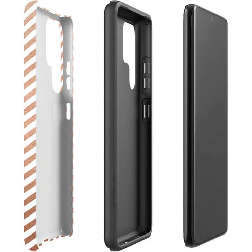Rose Gold Chevron Galaxy S22 Ultra Pro Case