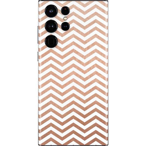 Rose Gold Chevron Galaxy S22 Ultra Skin