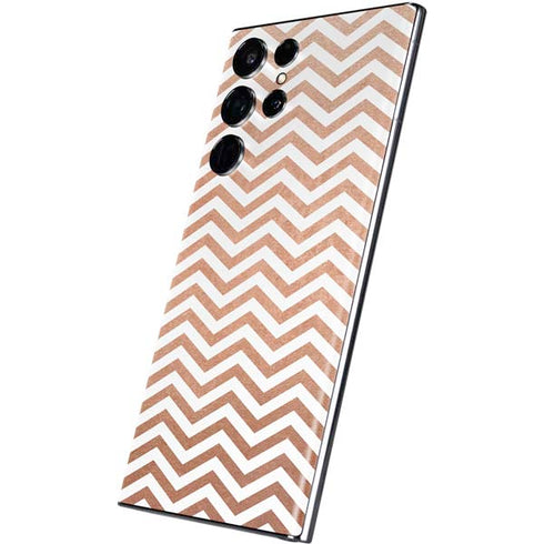 Rose Gold Chevron Galaxy S22 Ultra Skin