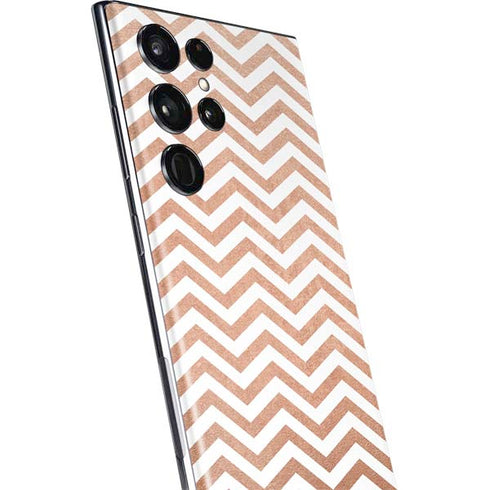 Rose Gold Chevron Galaxy S22 Ultra Skin