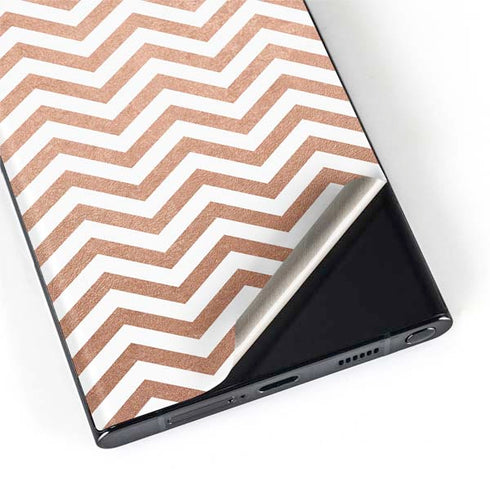 Rose Gold Chevron Galaxy S22 Ultra Skin