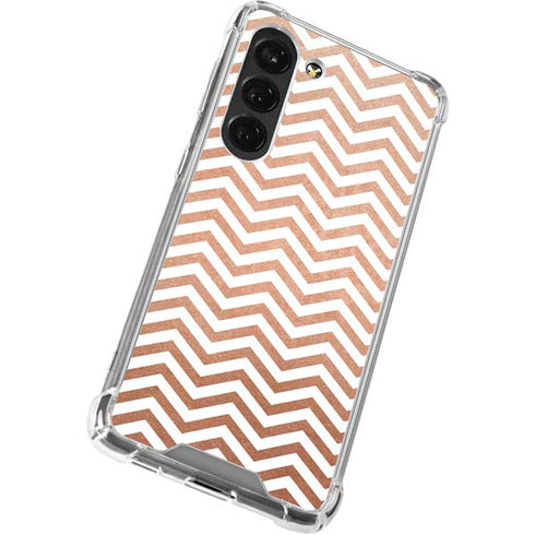 Rose Gold Chevron Galaxy S23 Clear Case