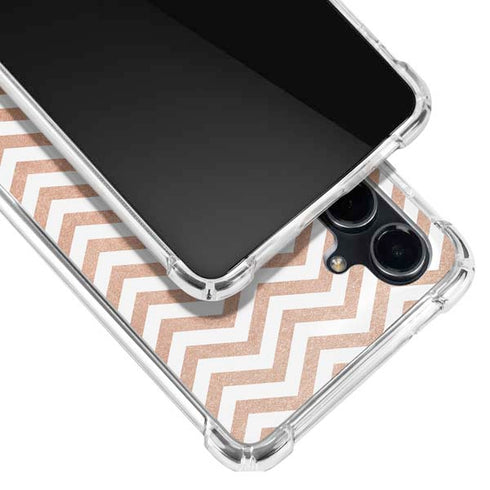 Rose Gold Chevron Galaxy S23 FE Clear Case