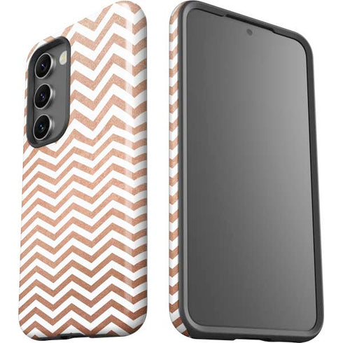 Rose Gold Chevron Galaxy S23 Plus Pro Case