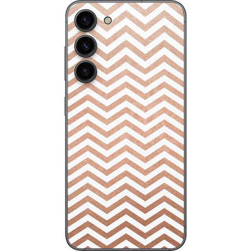 Rose Gold Chevron Galaxy S23 Plus Skin