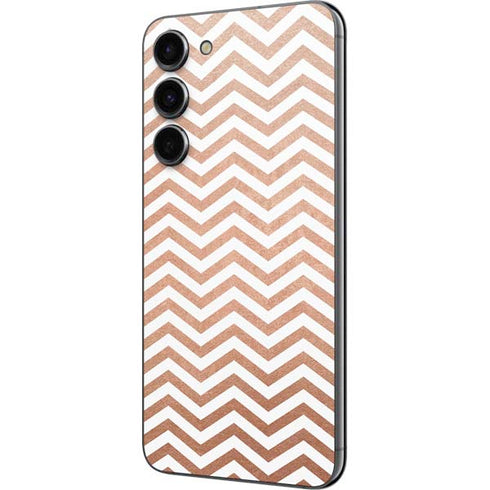 Rose Gold Chevron Galaxy S23 Plus Skin