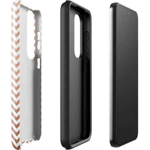 Rose Gold Chevron Galaxy S23 Pro Case