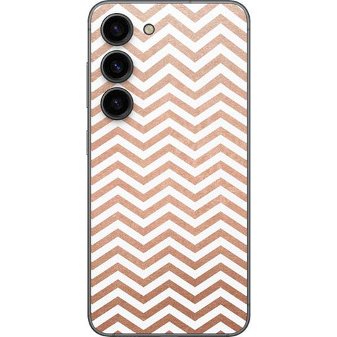 Rose Gold Chevron Galaxy S23 Skin