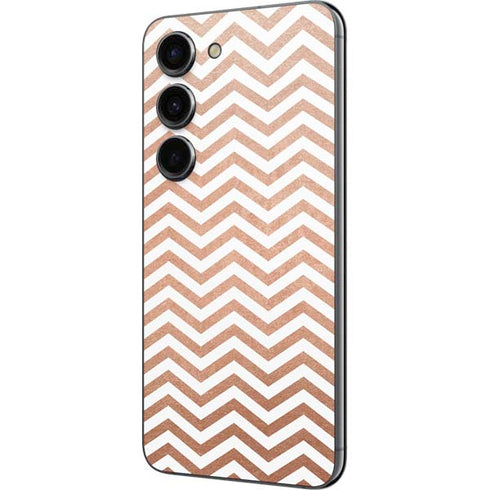 Rose Gold Chevron Galaxy S23 Skin