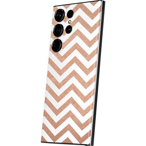 Rose Gold Chevron Galaxy S23 Ultra Skin