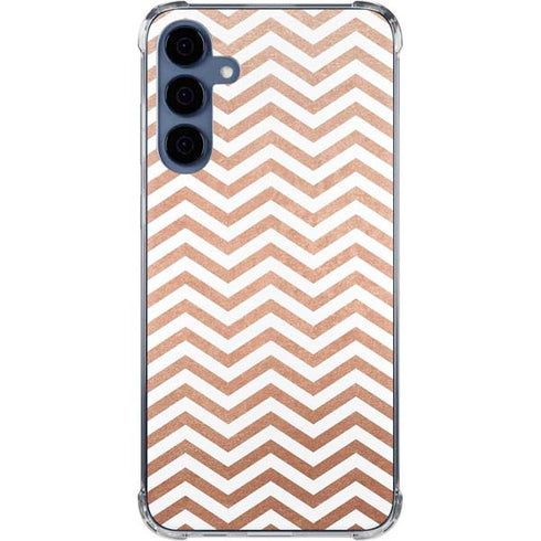 Rose Gold Chevron Galaxy S24 Clear Case