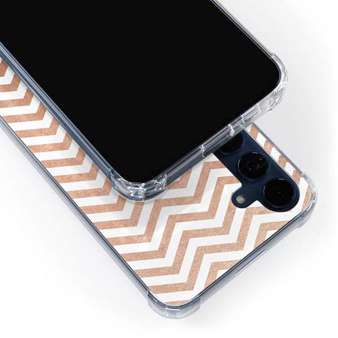 Rose Gold Chevron Galaxy S24 Clear Case