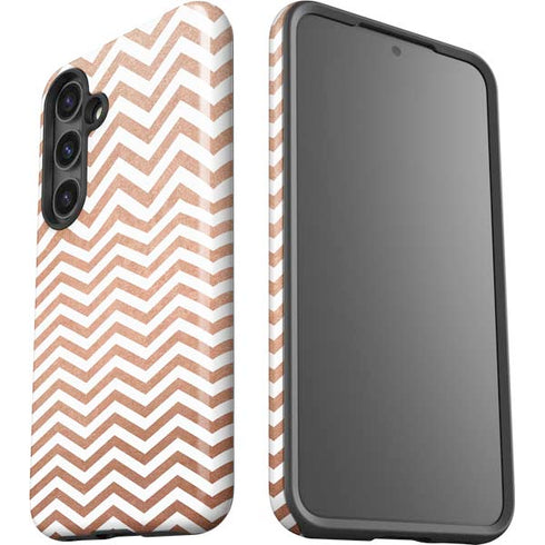 Rose Gold Chevron Galaxy S24 Impact Case