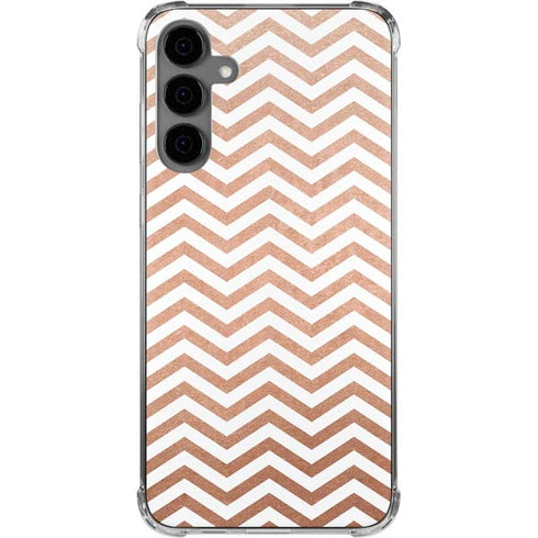 Rose Gold Chevron Galaxy S24 Plus Clear Case