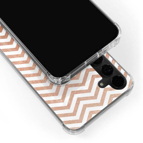 Rose Gold Chevron Galaxy S24 Plus Clear Case