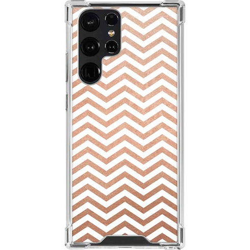 Rose Gold Chevron Galaxy S24 Ultra Clear Case