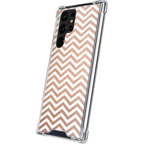 Rose Gold Chevron Galaxy S24 Ultra Clear Case