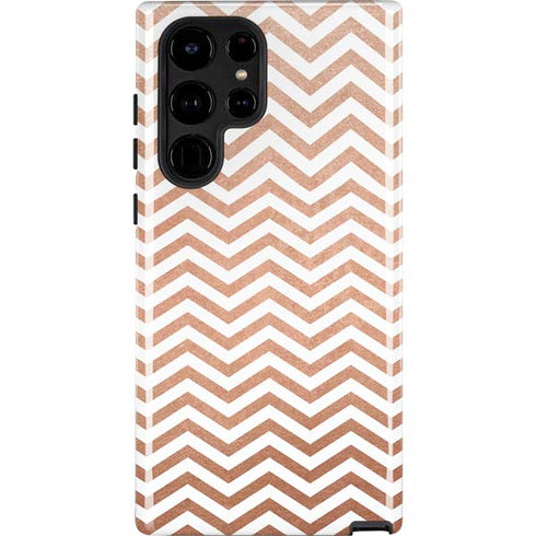 Rose Gold Chevron Galaxy S24 Ultra Impact Case