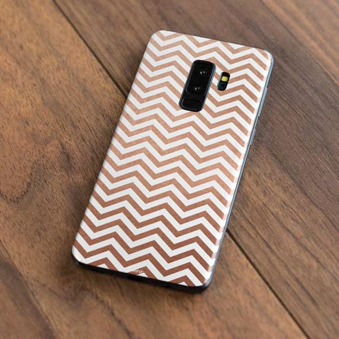 Rose Gold Chevron Galaxy S9 Plus Skin