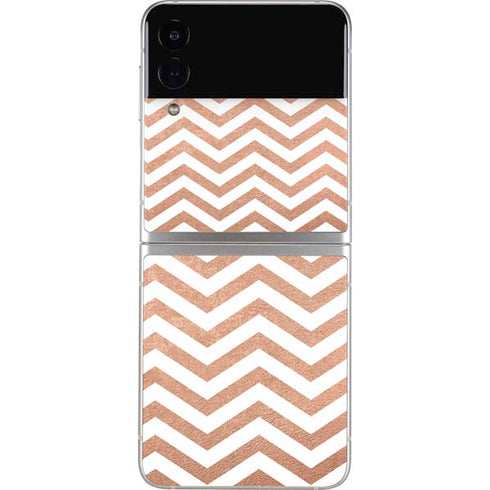 Rose Gold Chevron Galaxy Z Flip3 5G Skin