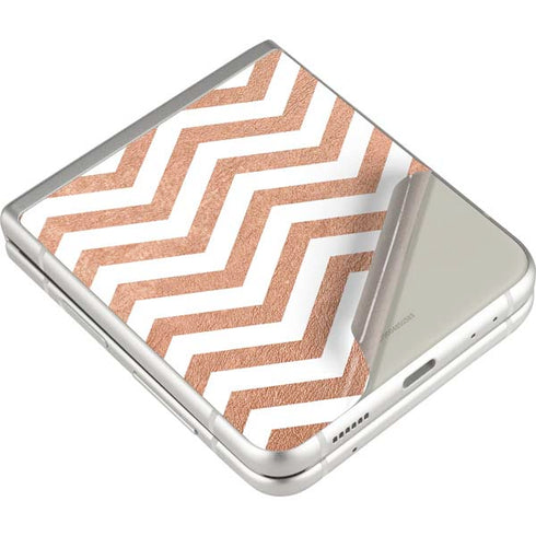 Rose Gold Chevron Galaxy Z Flip3 5G Skin