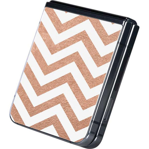 Rose Gold Chevron Galaxy Z Flip5 5G Skin