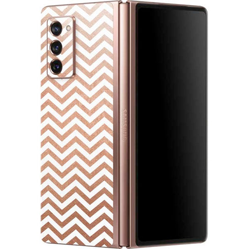 Rose Gold Chevron Galaxy Z Fold2 5G Skin