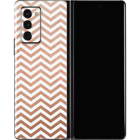 Rose Gold Chevron Galaxy Z Fold2 5G Skin
