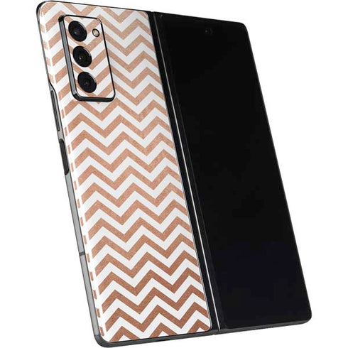 Rose Gold Chevron Galaxy Z Fold2 5G Skin