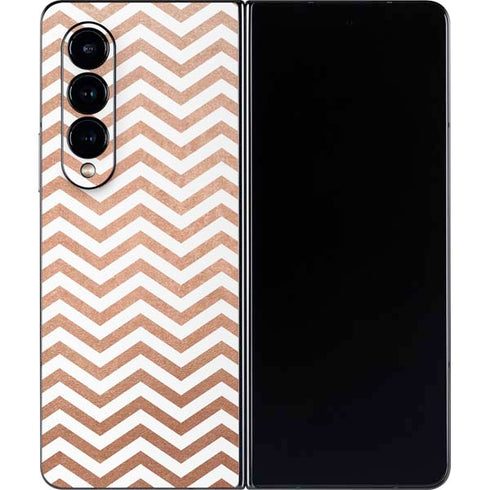 Rose Gold Chevron Galaxy Z Fold4 5G Skin