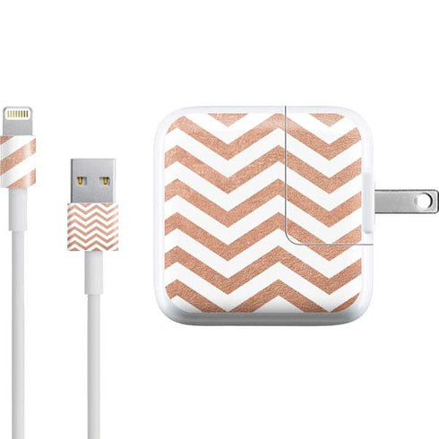 Rose Gold Chevron iPad Charger (10W USB) Skin