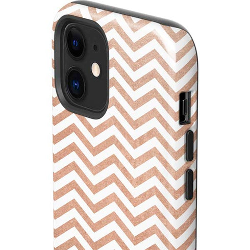 Rose Gold Chevron iPhone 12 Impact Case