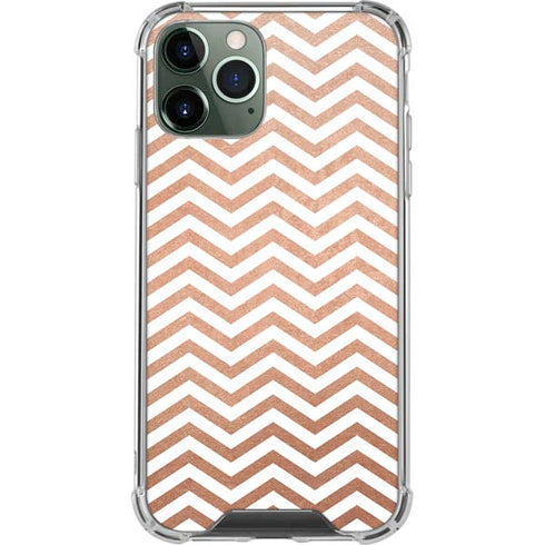 Rose Gold Chevron iPhone 12 Pro Clear Case