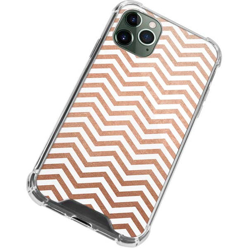 Rose Gold Chevron iPhone 12 Pro Clear Case