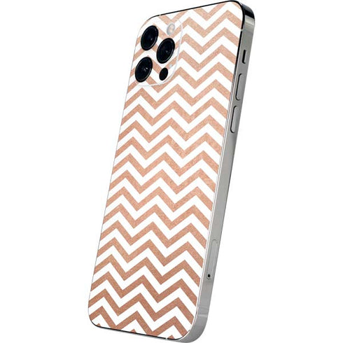 Rose Gold Chevron iPhone 12 Pro Skin