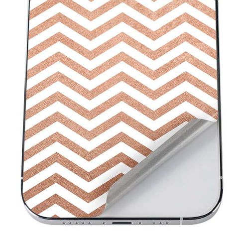 Rose Gold Chevron iPhone 12 Pro Skin