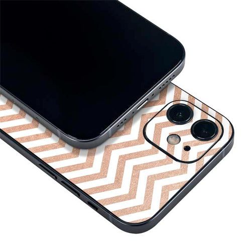 Rose Gold Chevron iPhone 12 Skin