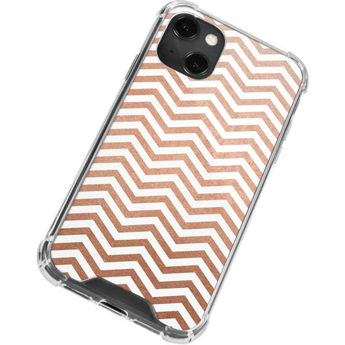 Rose Gold Chevron iPhone 13 Mini Clear Case