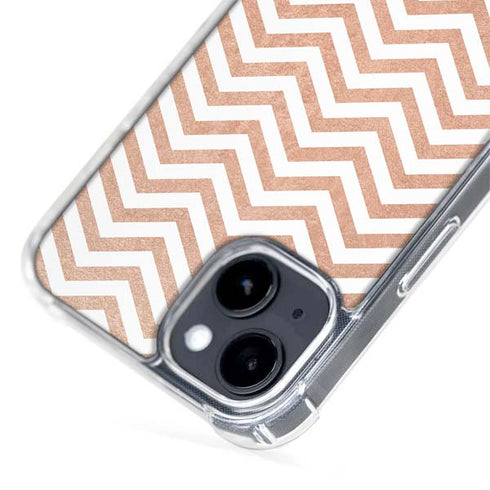 Rose Gold Chevron iPhone 15 Plus MagSafe Case