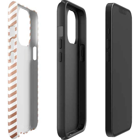 Rose Gold Chevron iPhone 15 Pro Impact Case