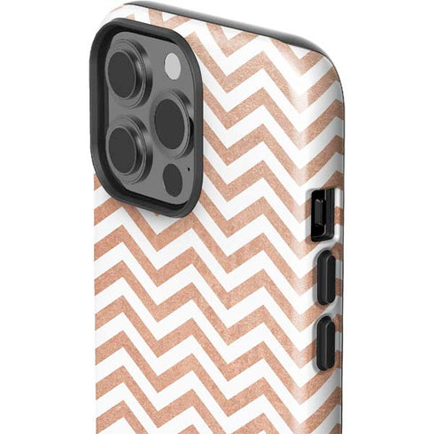 Rose Gold Chevron iPhone 14 Pro Max Impact Case