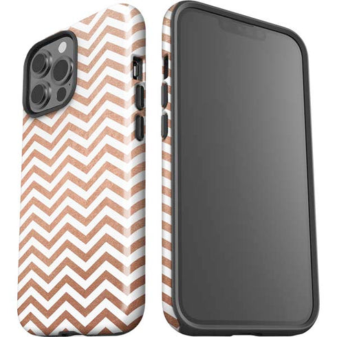 Rose Gold Chevron iPhone 15 Pro Max Impact Case