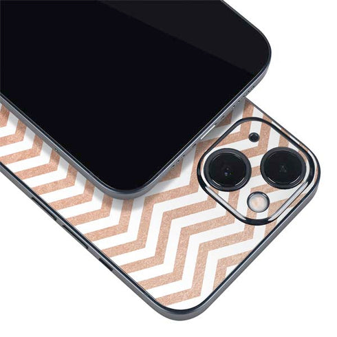 Rose Gold Chevron iPhone 14 Skin