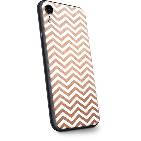 Rose Gold Chevron iPhone XR Skin