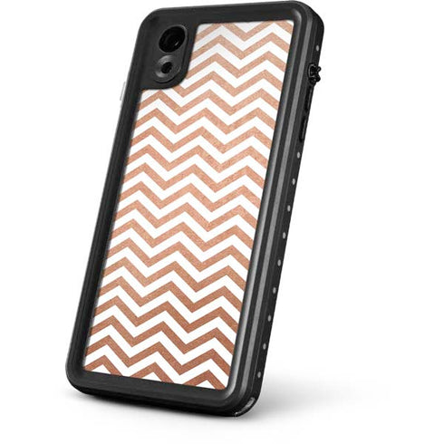 Rose Gold Chevron iPhone XR Waterproof Case