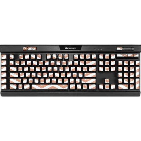 Rose Gold Chevron K95 RGB PLATINUM Mechanical Gaming Keyboard Skin