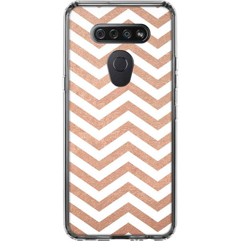 Rose Gold Chevron LG K51/Q51 Clear Case