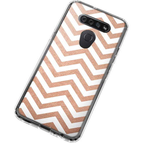 Rose Gold Chevron LG K51/Q51 Clear Case
