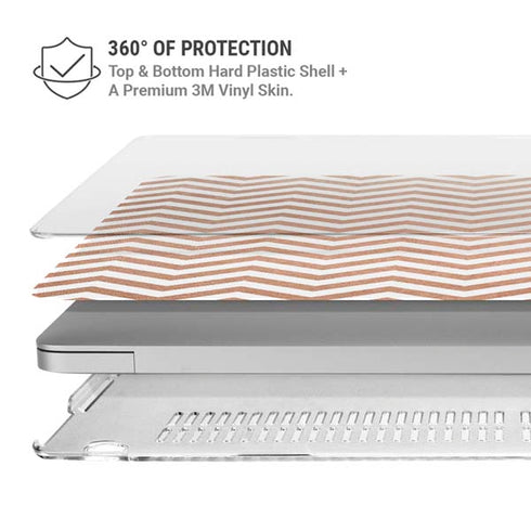Rose Gold Chevron MacBook Air 13in M1 (2021) Case plus Skin